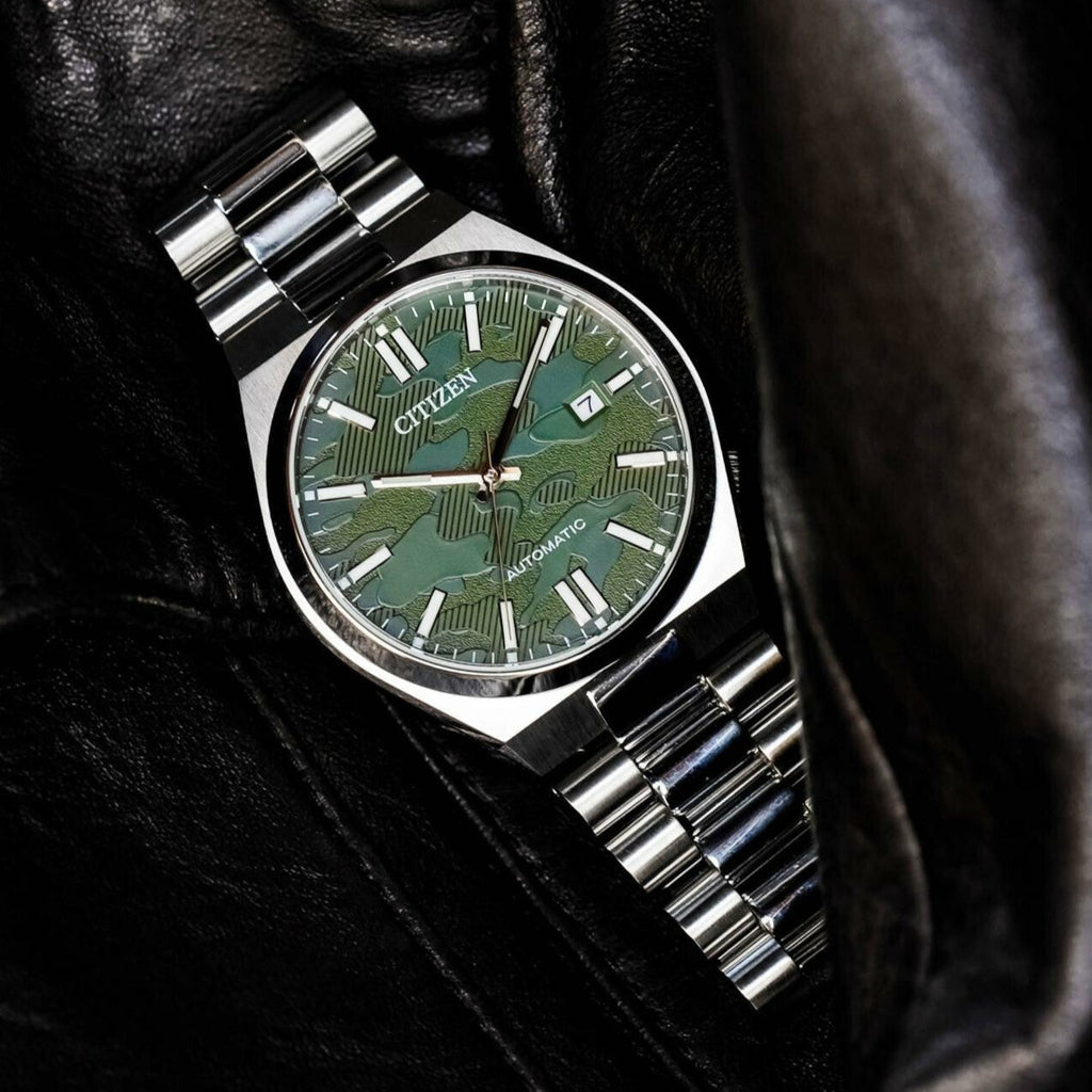 Citizen Tsuyosa Automatic Camouflage Green Dial Silver Steel Strap Watch For Men - NJ0159-86X Buy Now By Citizen