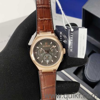Maserati Triconic Chronograph Grey Dial Brown Leather Strap Watch For Men - R8871639003 Buy Now By Maserati