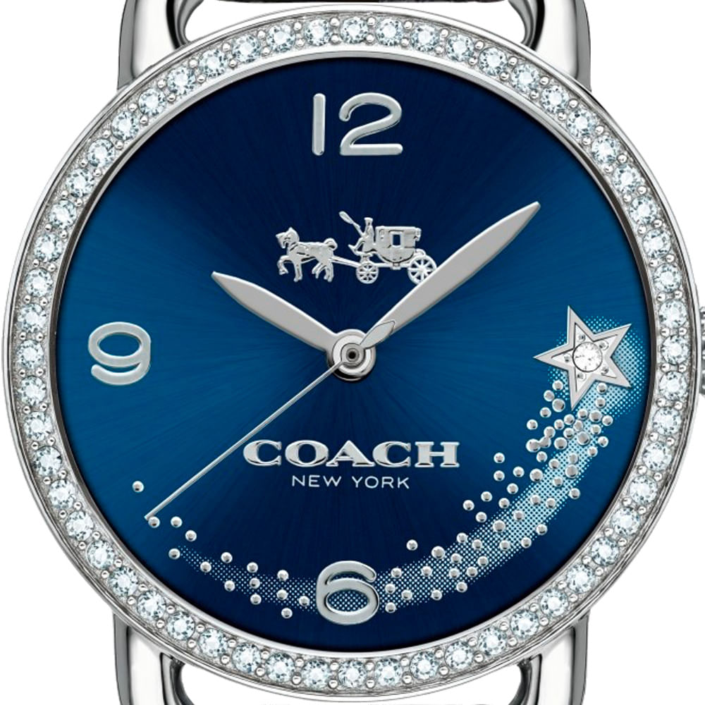 Coach Delancey Navy Blue Dial Blue Leather Strap Watch for Women - 14502668 Buy Now By Coach