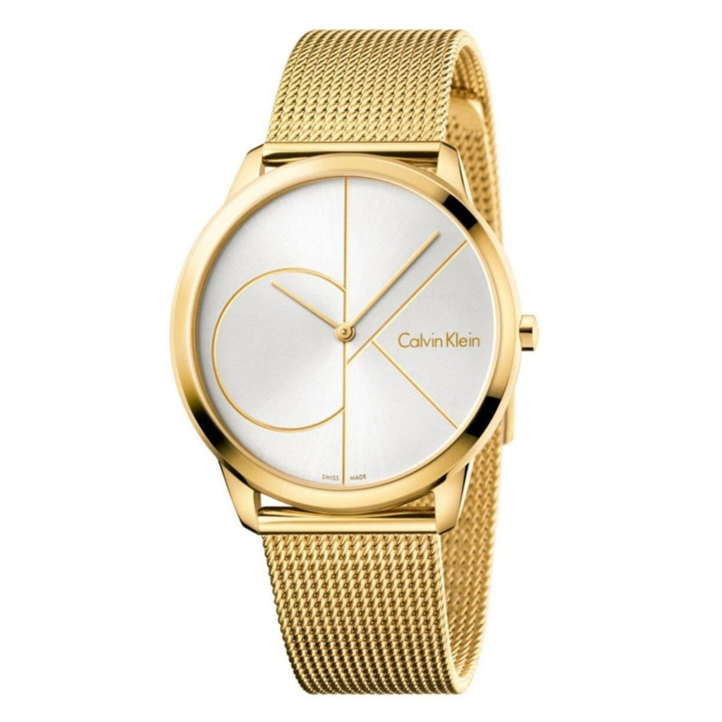 Calvin Klein Minimal White Dial Gold Mesh Bracelet Watch for Men - K3M21526 Buy Now By Calvin Klein