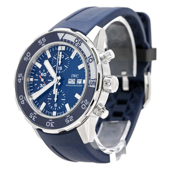 IWC Aquatimer Chronograph Blue Dial Blue Rubber Strap Watch for Men - IW376711 Buy Now By IWC