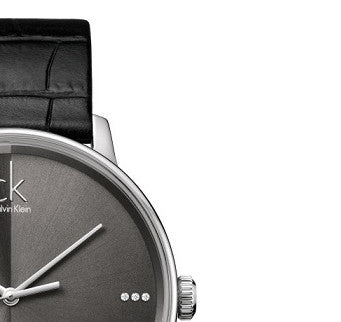 Calvin Klein Accent Black Dial Black Leather Strap Watch for Men - K2Y2X1CU Buy Now By Calvin Klein