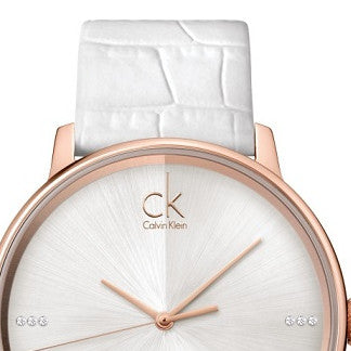 Calvin Klein Accent White Dial White Leather Strap Watch for Men - K2Y2X6KW Buy Now By Calvin Klein