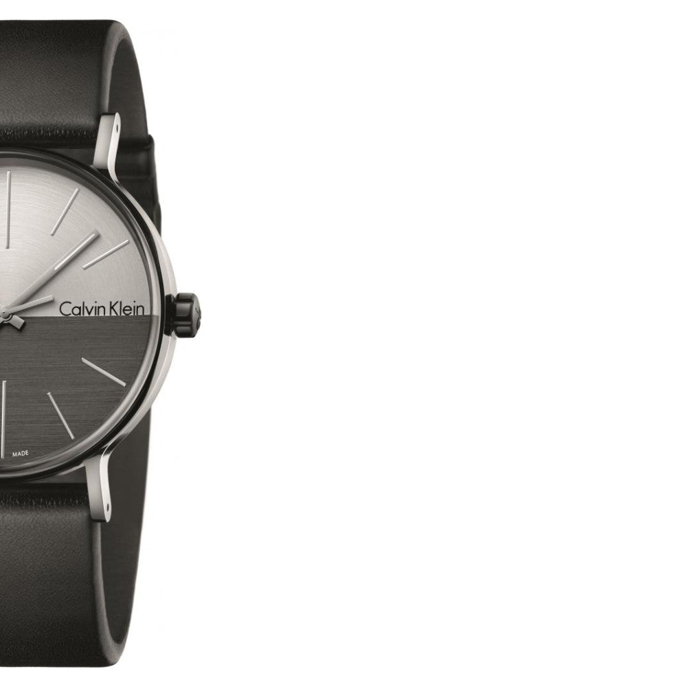 Calvin Klein Boost White Black Dial Black Leather Strap Watch for Men - K7Y21CCX Buy Now By Calvin Klein