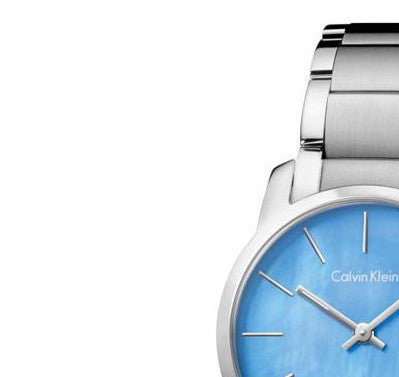 Calvin Klein City Mother of Pearl Blue Dial Silver Steel Strap Watch for Women - K2G2314X Buy Now By Calvin Klein