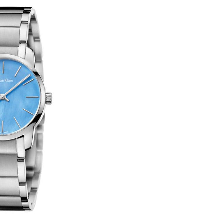 Calvin Klein City Mother of Pearl Blue Dial Silver Steel Strap Watch for Women - K2G2314X Buy Now By Calvin Klein