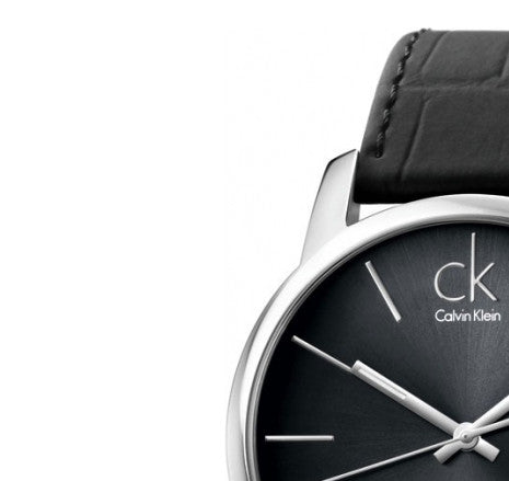 Calvin Klein City Quartz Black Dial Black Leather Strap Watch for Men - K2G2G1C3 Buy Now By Calvin Klein