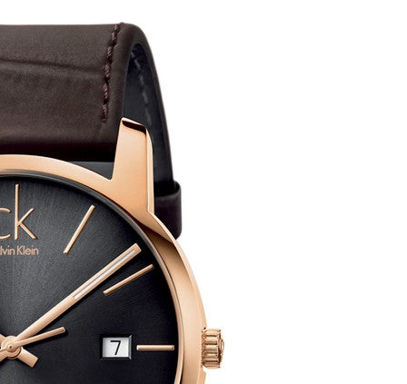 Calvin Klein City Chronograph Brown Dial Brown Leather Strap Watch for Men - K2G2G6G3 Buy Now By Calvin Klein