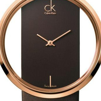 Calvin Klein Glam Transparent Dial Brown Leather Strap Watch for Women - K9423303 Buy Now By Calvin Klein