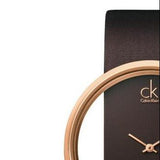 Calvin Klein Glam Transparent Dial Brown Leather Strap Watch for Women - K9423303 Buy Now By Calvin Klein