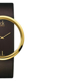 Calvin Klein Glam Transparent Dial Brown Leather Strap Watch for Women - K9423503 Buy Now By Calvin Klein