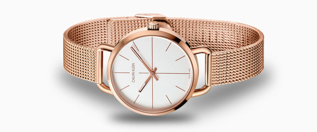 Calvin Klein Even White Dial Rose Gold Mesh Bracelet Watch for Women - K7B23626 Buy Now By Calvin Klein
