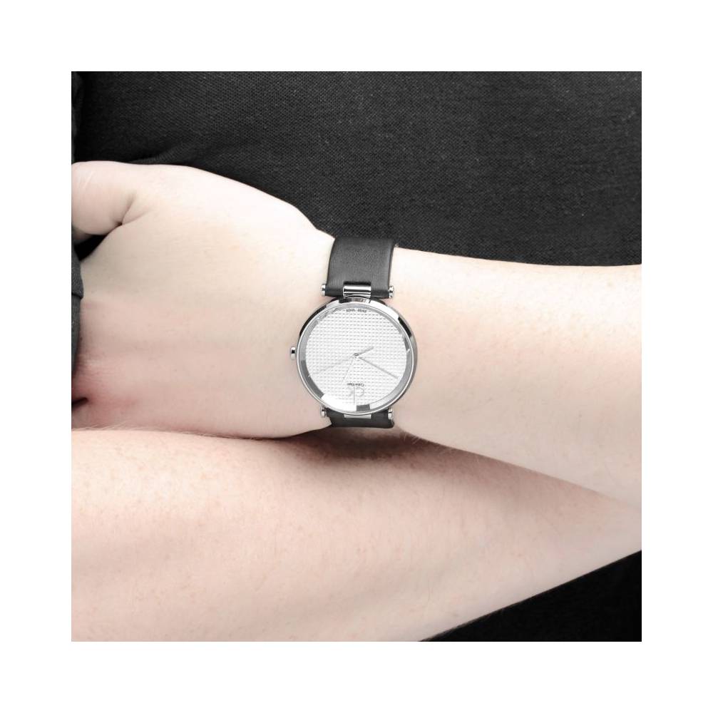 Calvin Klein Sight Silver Dial Black Leather Strap Watch for Men - K1S21120 Buy Now By Calvin Klein