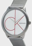 Calvin Klein Minimal White Dial Silver Mesh Bracelet Watch for Men - K3M51152 Buy Now By Calvin Klein