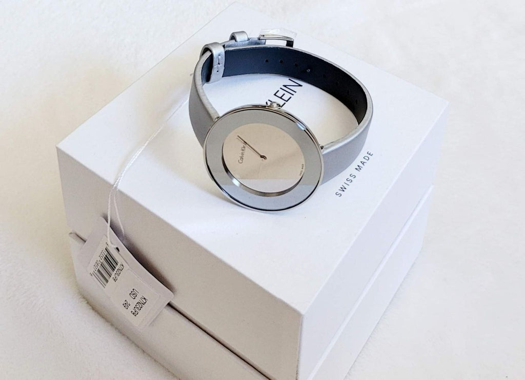 Calvin Klein Chic Silver Dial White Leather Strap Watch for Women - K7N23UP8 Buy Now By Calvin Klein