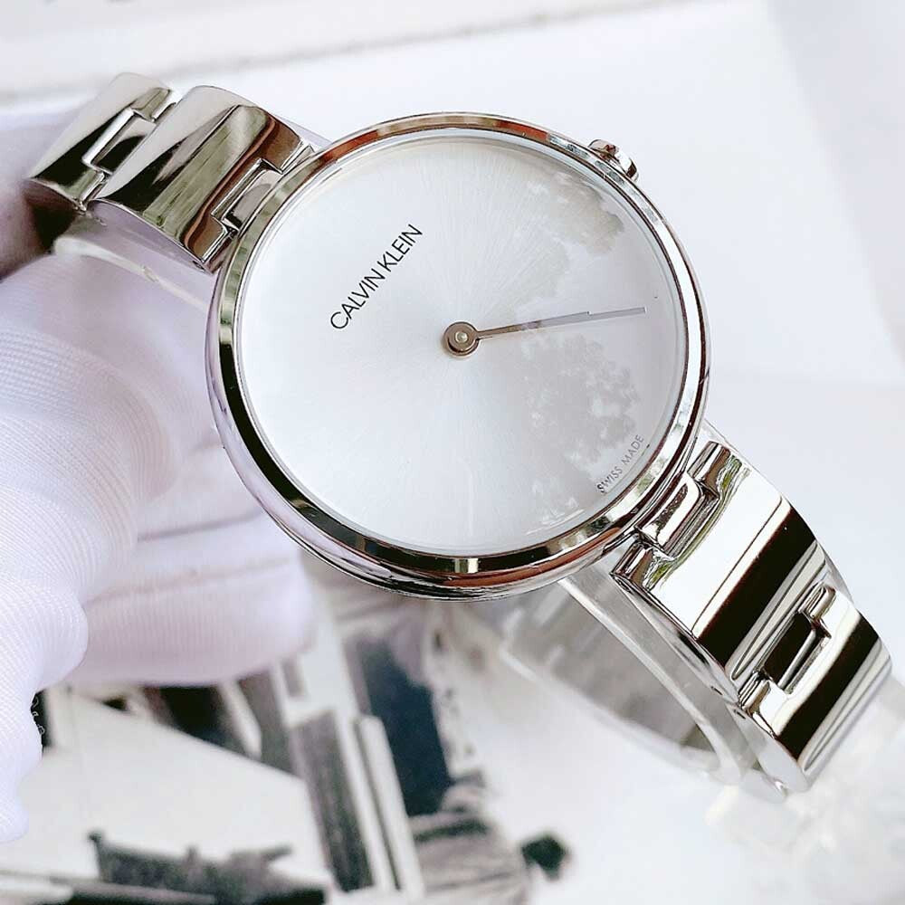 Calvin Klein Wavy Silver Dial Silver Steel Strap Watch for Women - K9U23146 Buy Now By Calvin Klein