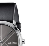 Calvin Klein Minimal Grey Dial Black Leather Strap Watch for Men - K3M221C3 Buy Now By Calvin Klein