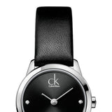 Calvin Klein Minimal Black Dial Black Leather Strap Watch for Women - K3M231CS Buy Now By Calvin Klein