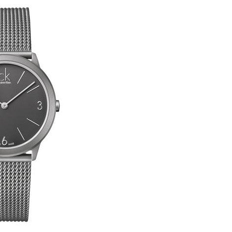 Calvin Klein Minimal Grey Dial Silver Mesh Bracelet Watch for Men - K3M52154 Buy Now By Calvin Klein