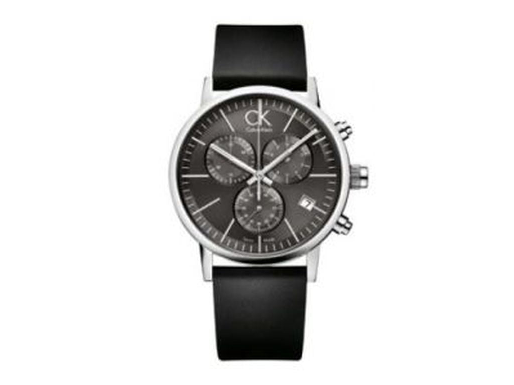 Calvin Klein Post Minimal Chronograph Black Dial Black Leather Strap Watch for Men - K7627107 Buy Now By Calvin Klein