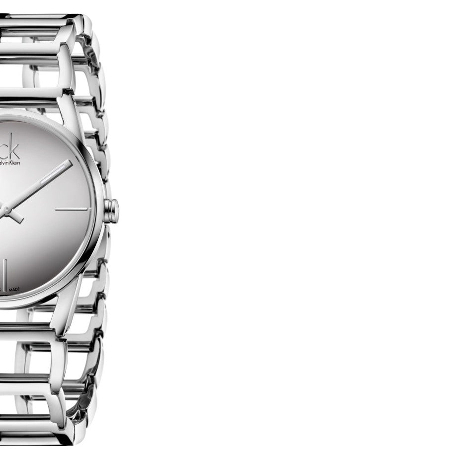 Calvin Klein Stately Silver Dial Silver Steel Strap Watch for Women - K3G23128 Buy Now By Calvin Klein