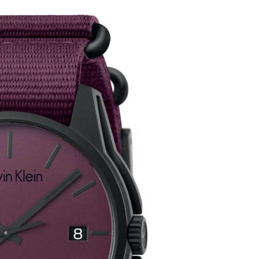 Calvin Klein Tone Maroon Dial Maroon NATO Strap Watch for Men - K7K514UP Buy Now By Calvin Klein
