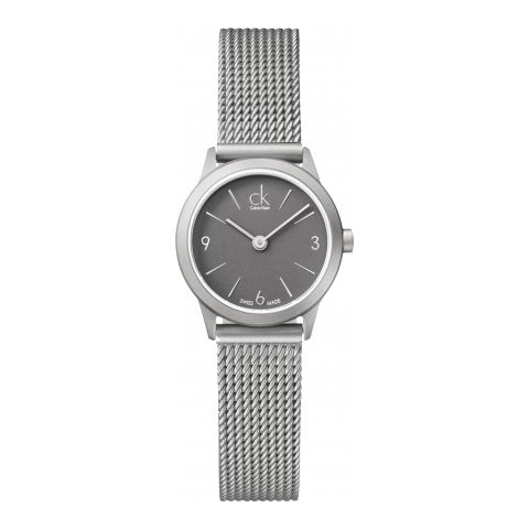 Calvin Klein Minimal Grey Dial Silver Mesh Bracelet Watch for Women - K3M53154 Buy Now By Calvin Klein