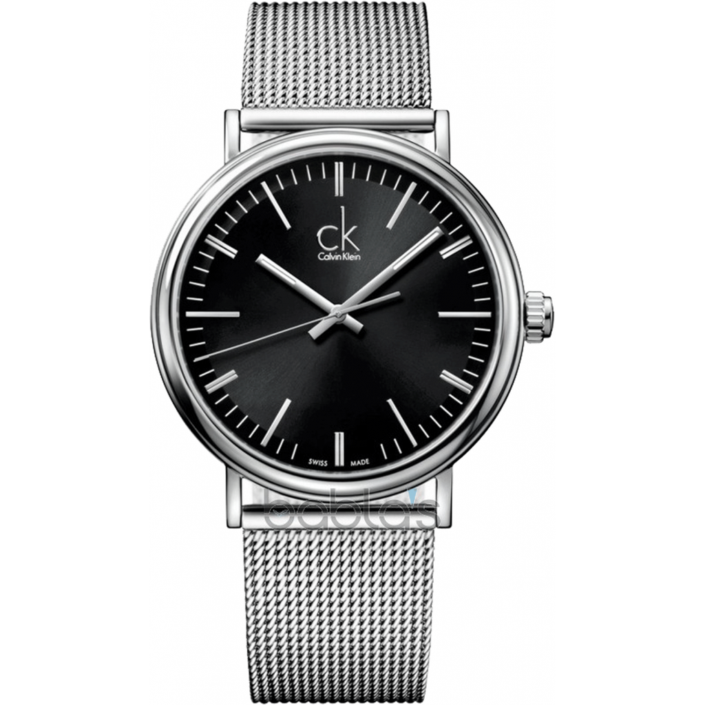 Calvin Klein Surround Black Dial Silver Mesh Bracelet Watch for Men - K3W21121 Buy Now By Calvin Klein