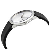 Calvin Klein Minimal Silver Dial Black Leather Strap Watch for Women - K3M221C6 Buy Now By Calvin Klein