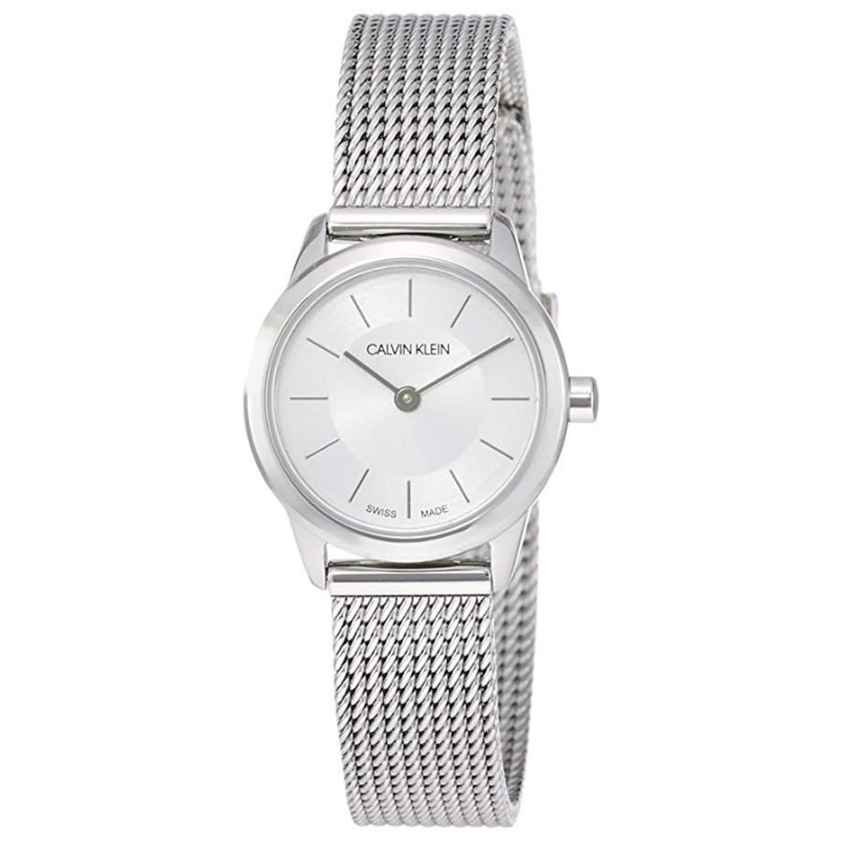 Calvin Klein Minimal White Dial Silver Mesh Bracelet Watch for Women - K3M23126 Buy Now By Calvin Klein