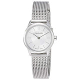 Calvin Klein Minimal White Dial Silver Mesh Bracelet Watch for Women - K3M23126 Buy Now By Calvin Klein
