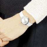 Calvin Klein Firm Silver Dial White Leather Strap Watch for Women - K3N231L6 Buy Now By Calvin Klein