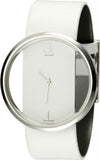 Calvin Klein Glam Transparent Dial White Leather Strap Watch for Women - K9423101 Buy Now By Calvin Klein