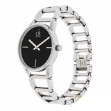 Calvin Klein Stately Black Dial Silver Steel Strap Watch for Women - K3G23121 Buy Now By Calvin Klein