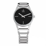 Calvin Klein Stately Black Dial Silver Steel Strap Watch for Women - K3G23121 Buy Now By Calvin Klein
