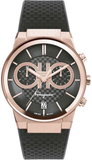 Salvatore Ferragamo Sapphire Chrono Black Dial Black Rubber Strap Watch for Men - SFME00721 Buy Now By Salvatore Ferragamo