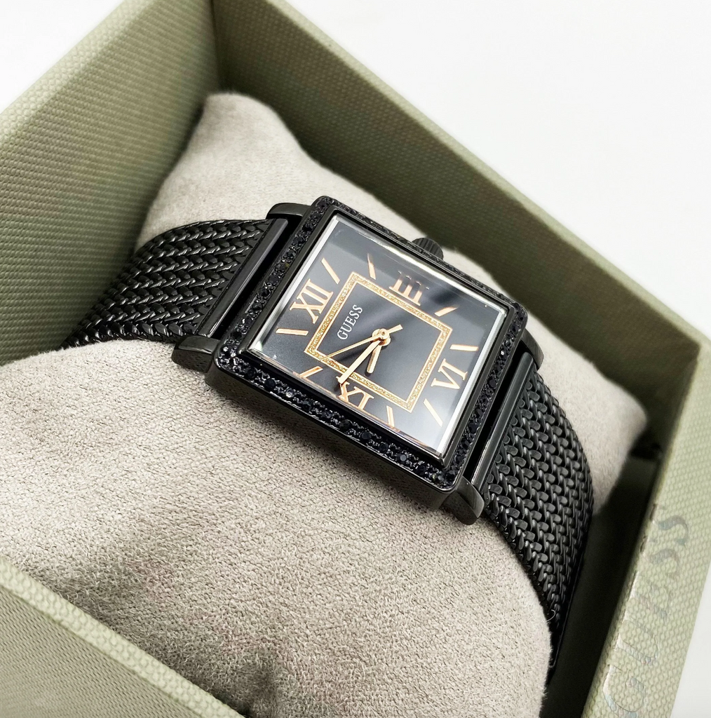 Guess Highline Black Dial Black Mesh Bracelet Watch for Women - W0826L4 Buy Now By Guess