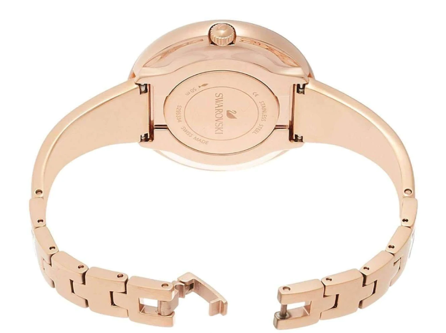 Swarovski Crystalline Pure Black Dial Rose Gold Steel Strap Watch for Women - 5295334 Buy Now By Swarovski