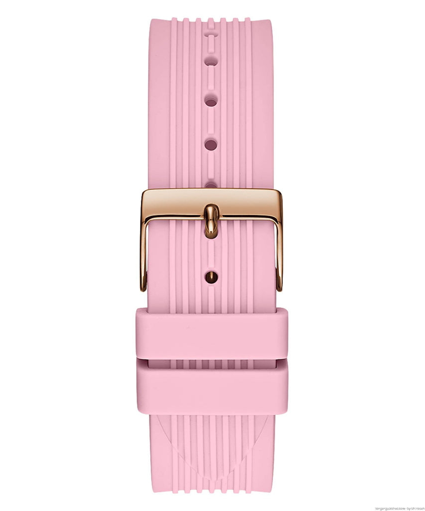 Guess Athena White Dial Pink Rubber Strap Watch For Women - GW0030L4 Buy Now By Guess