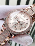 Michael Kors Tibby Chronograph Crystals Rose Gold Dial Rose Gold Steel Strap Watch For Women - MK6826 Buy Now By Michael Kors