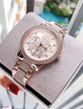 Michael Kors Tibby Chronograph Crystals Rose Gold Dial Rose Gold Steel Strap Watch For Women - MK6826 Buy Now By Michael Kors