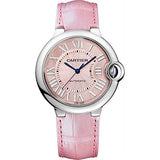 Cartier Ballon Bleu De Cartier Pink Dial Pink Leather Strap Watch for Women - WSBB0007 Buy Now By Cartier