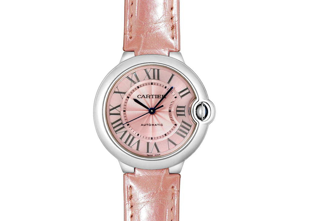 Cartier Ballon Bleu De Cartier Pink Dial Pink Leather Strap Watch for Women - WSBB0007 Buy Now By Cartier
