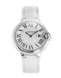 Cartier Ballon Bleu De Cartier Silver Dial White Leather Strap Watch for Women - W6920086 Buy Now By Cartier