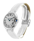 Cartier Ballon Bleu De Cartier Silver Dial White Leather Strap Watch for Women - W6920086 Buy Now By Cartier