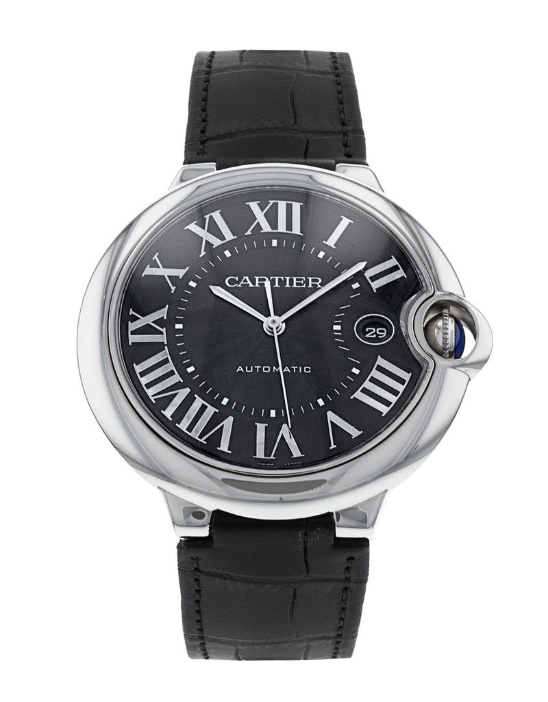 Cartier Ballon Bleu De Cartier Black Dial Black Leather Strap Watch for Men - WSBB0003 Buy Now By Cartier
