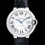 Cartier Ballon Bleu de Cartier Silver Dial Black Leather Strap Watch for Men - WSBB0026 Buy Now By Cartier