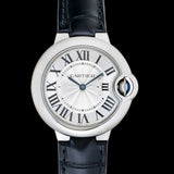 Cartier Ballon Bleu De Cartier Silver Dial Black Leather Strap Watch for Women - WSBB0034 Buy Now By Cartier