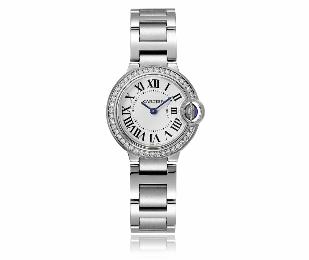 Cartier Ballon Bleu De Cartier Diamonds White Dial Silver Steel Strap Watch for Women - W4BB0015 Buy Now By Cartier