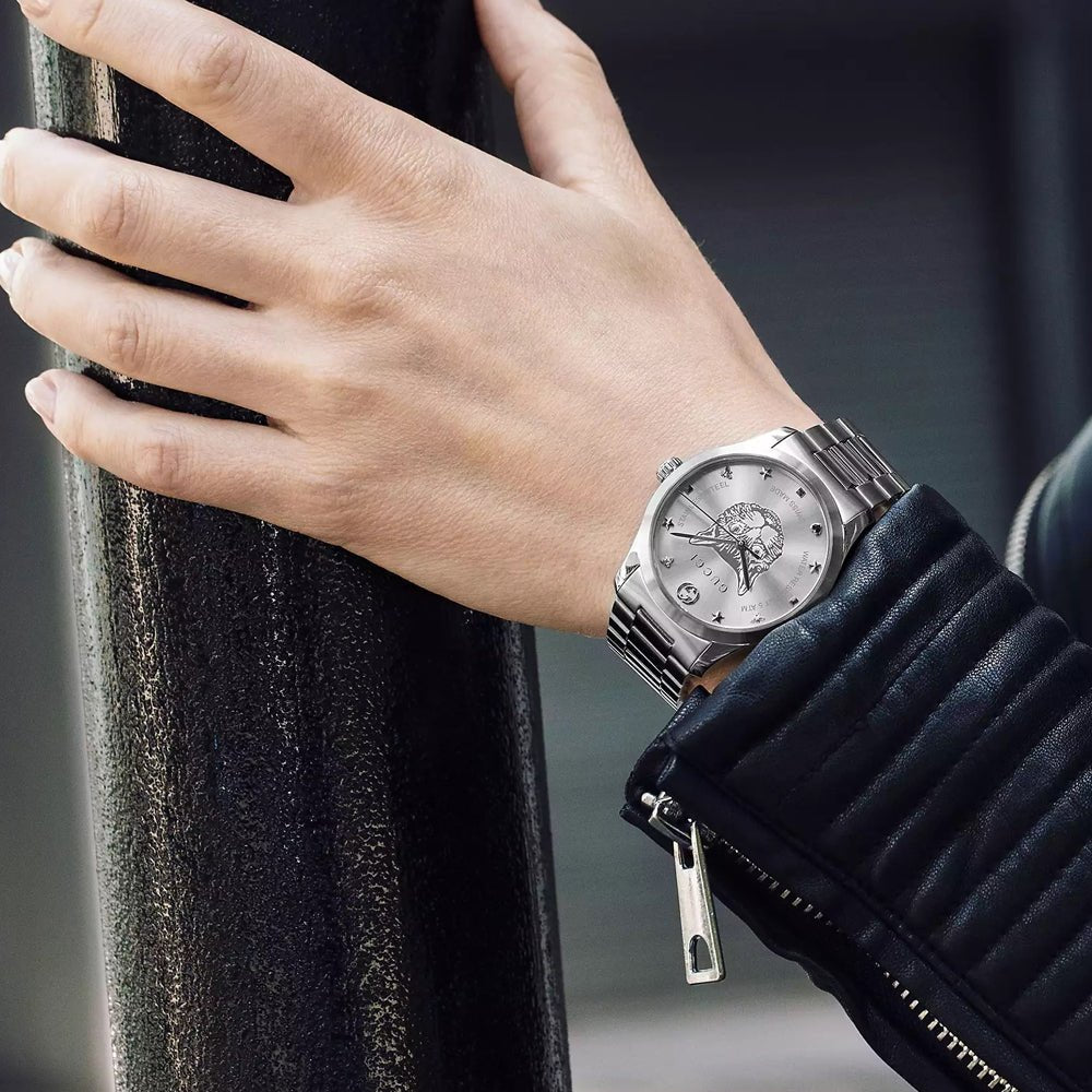 Gucci G Timeless Silver Dial Silver Steel Strap Watch For Women - YA1264095 Buy Now By Gucci